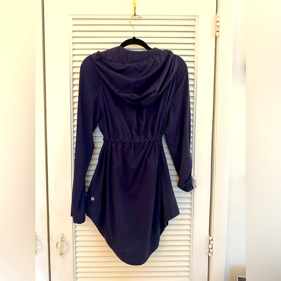 Lululemon Lightweight Zip-Up Jacket - Dark Purple with Waist Tie Belt and Hood - Picture 5 of 5